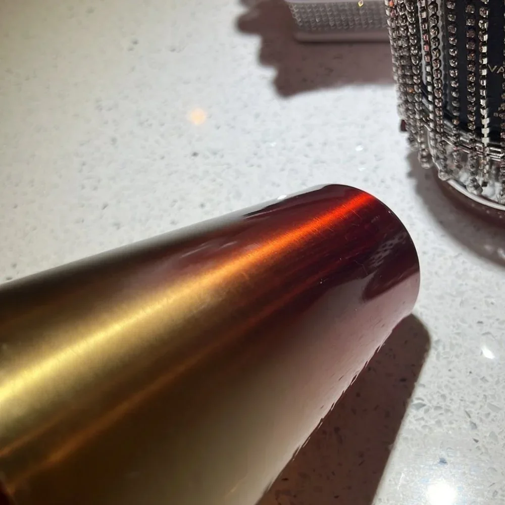 Starbucks metal tumblr cup vintage y2k gold & orange ombré water bottle cute